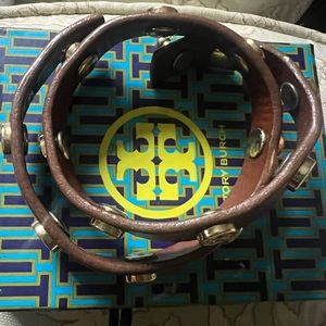 Tory Burch Studded Leather Wrap Bracelet
